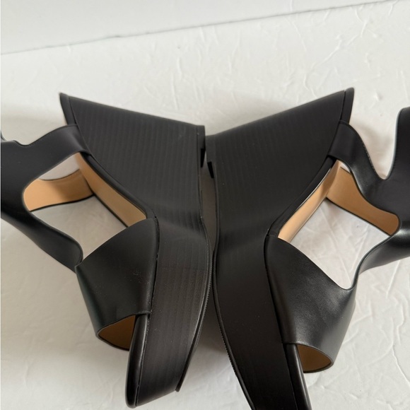 NWOT Black Wedge Heel Platform Sandals with Ankle Straps Size 9.5 - Picture 9 of 13